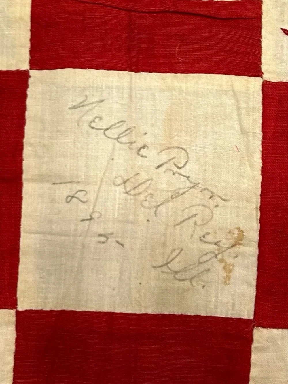Wonderful 1895 signature quilt square